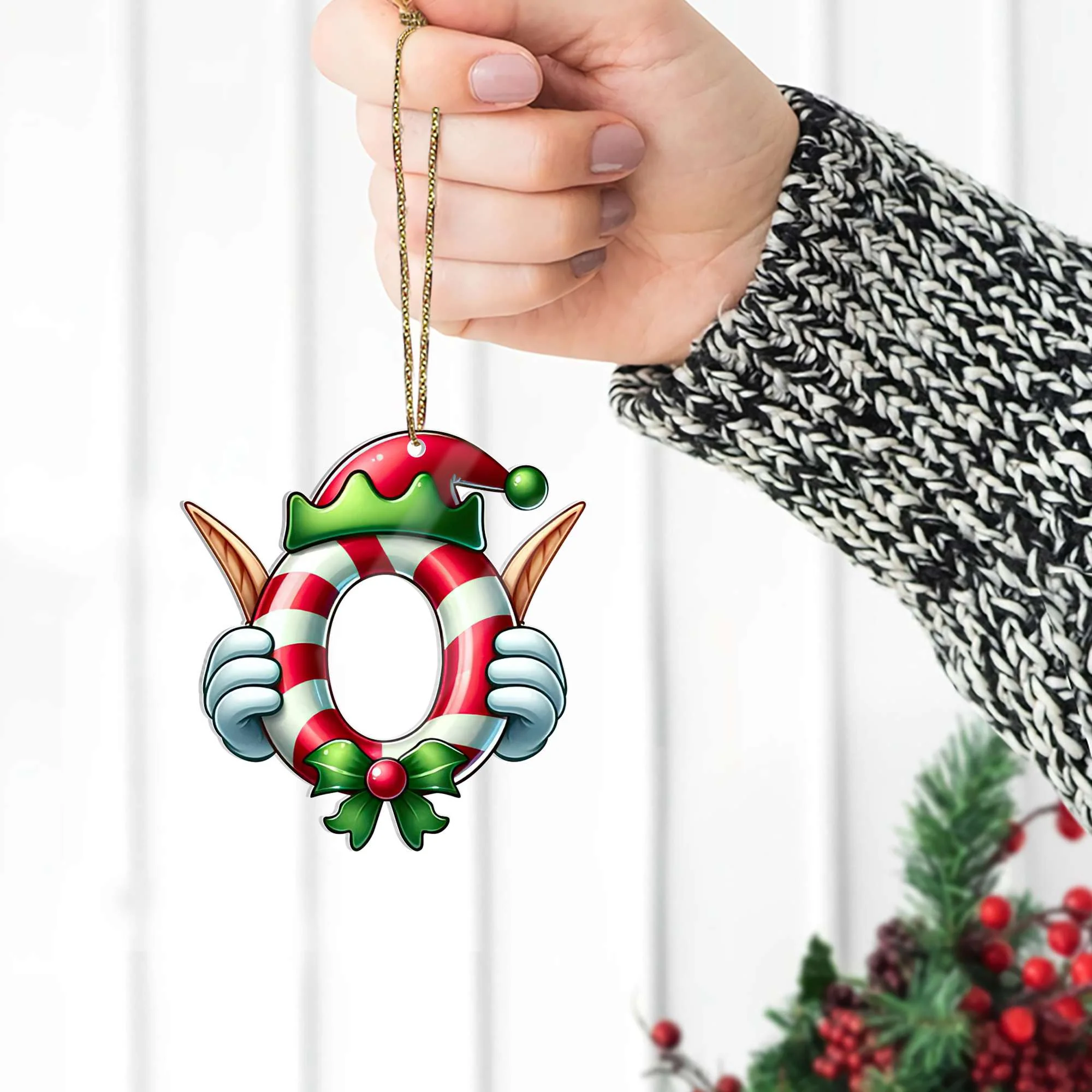 Personalized Christmas Alphabet Letter Acrylic Ornament - Image 6