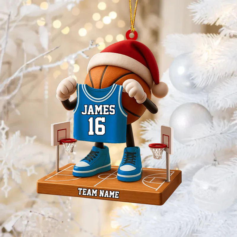 Personalized Christmas Basketball Ornament - Image 2
