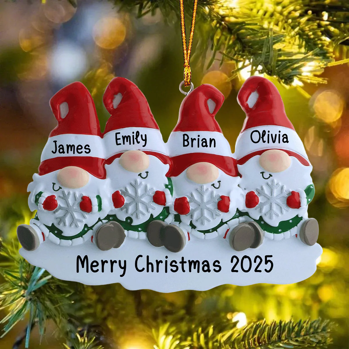 Personalized Christmas Gonk Family or Friends Ornament - Image 2