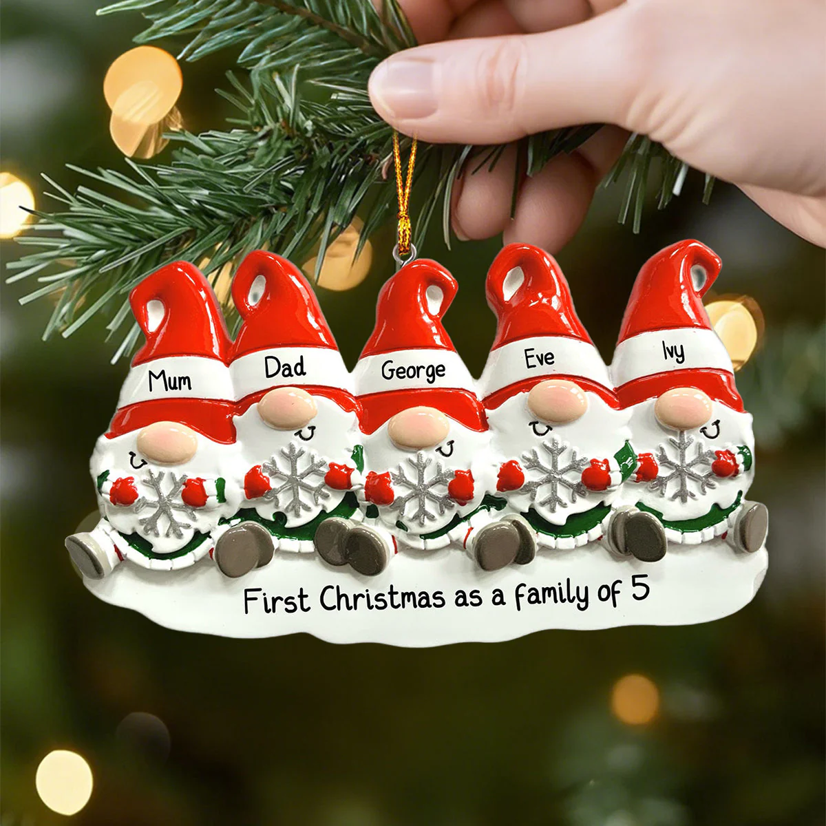 Personalized Christmas Gonk Family or Friends Ornament - Image 3