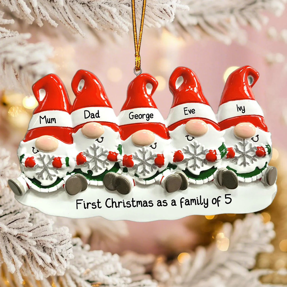 Personalized Christmas Gonk Family or Friends Ornament - Image 4