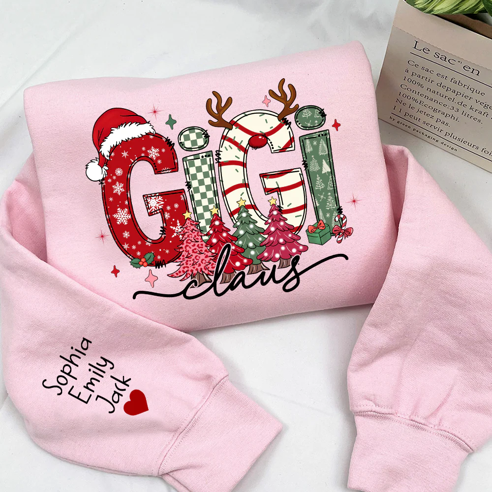 Personalized Christmas Grandma Sweatshirt, Tree Christmas For Grandma, Gift Gigi And Kids - Image 5