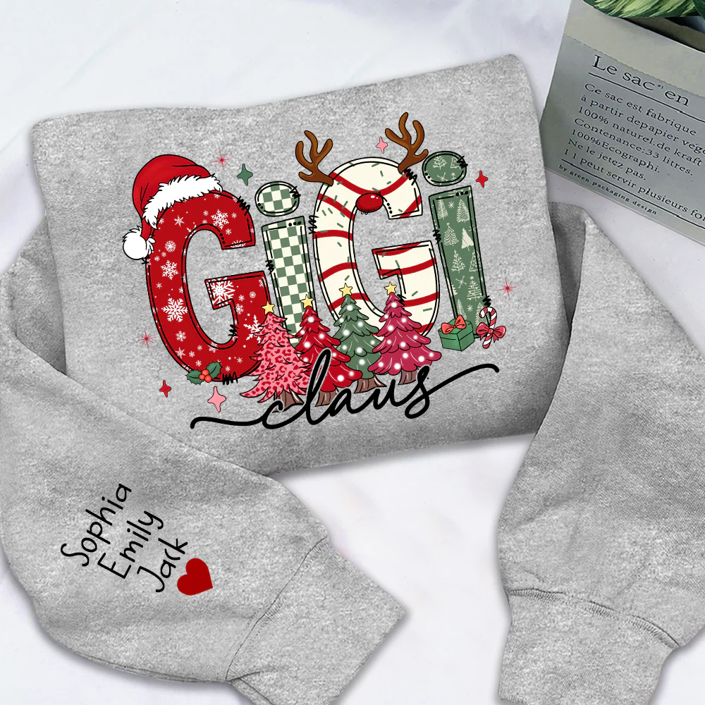 Personalized Christmas Grandma Sweatshirt, Tree Christmas For Grandma, Gift Gigi And Kids - Image 7
