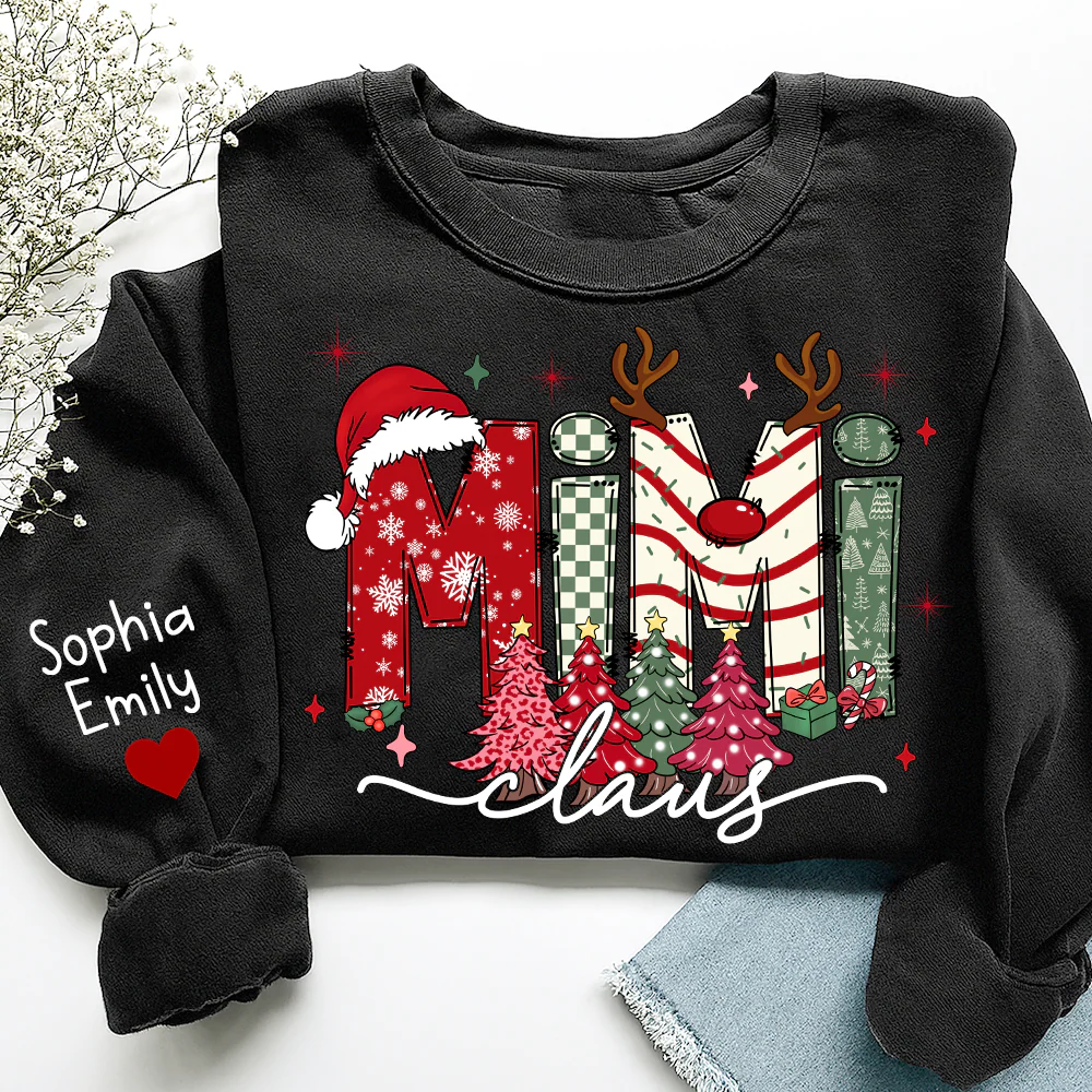 Personalized Christmas Grandma Sweatshirt, Tree Christmas For Grandma, Gift Gigi And Kids - Image 8