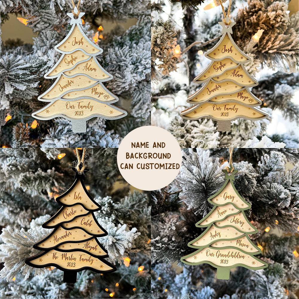 Personalized Christmas tree Family Ornament Christmas Gift - Image 10
