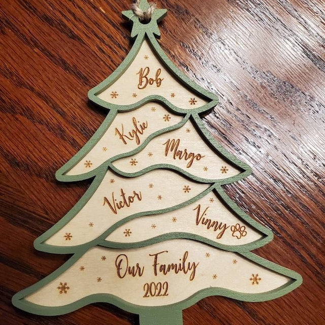 Personalized Christmas tree Family Ornament Christmas Gift - Image 6