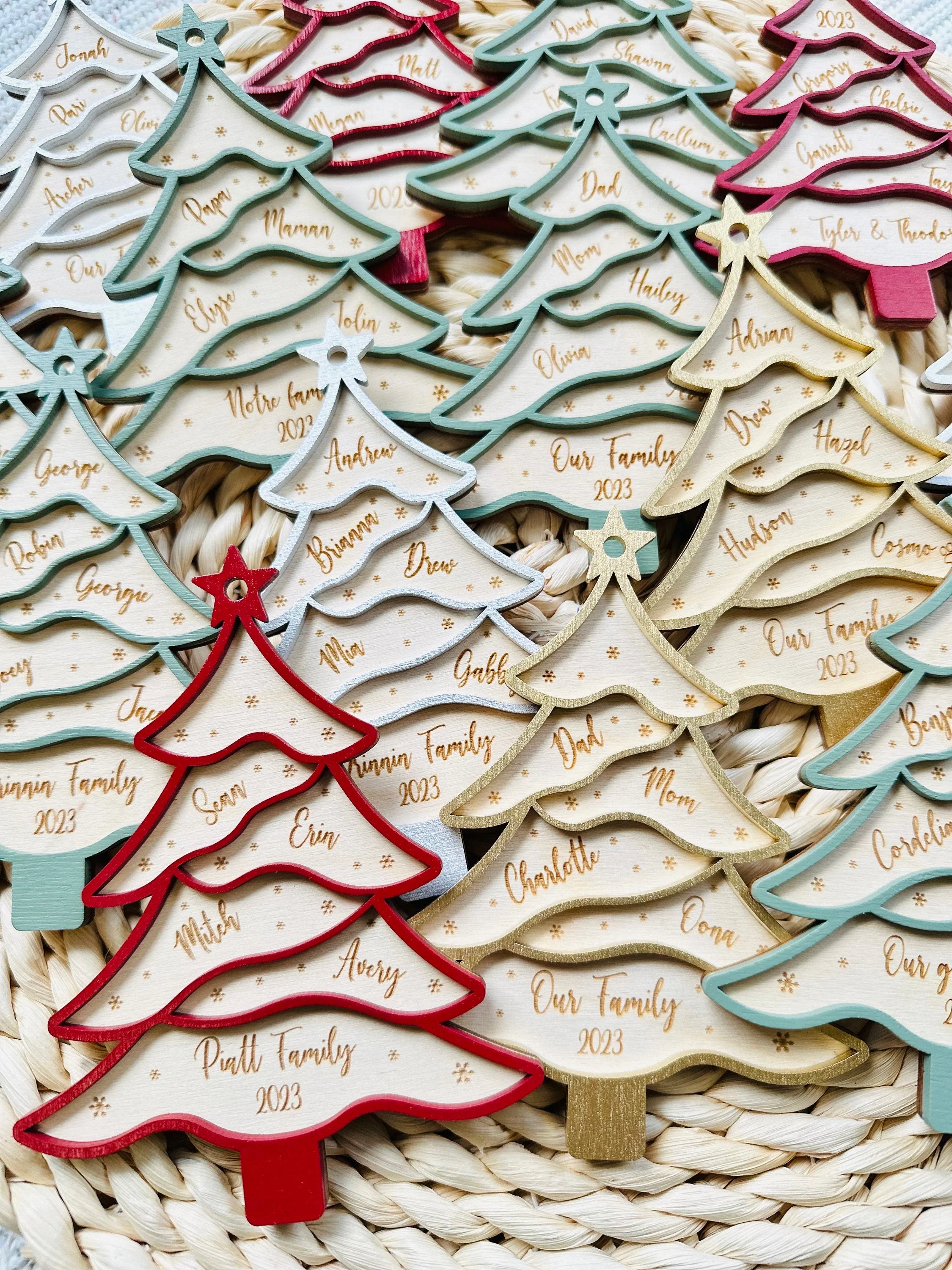 Personalized Christmas tree Family Ornament Christmas Gift - Image 7