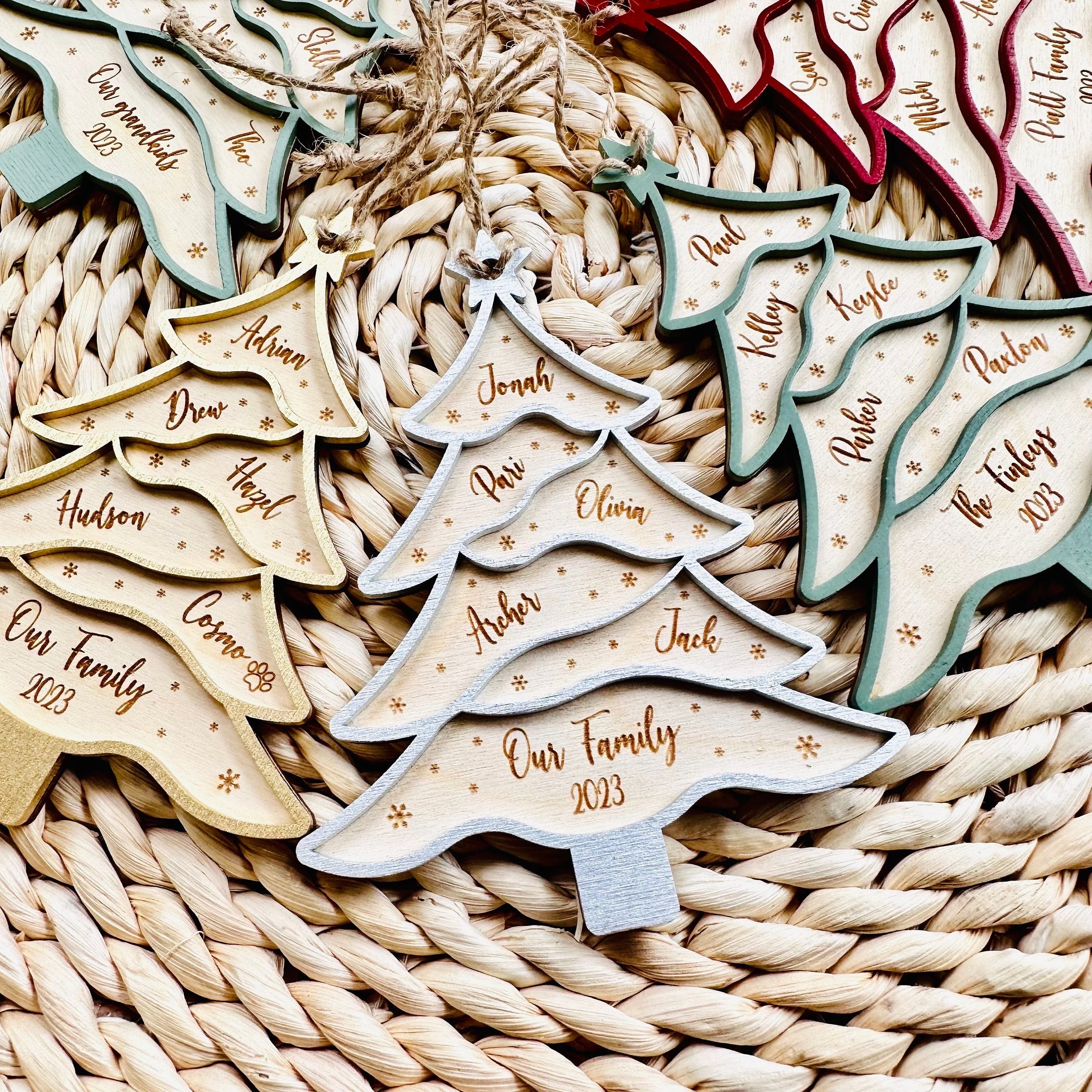 Personalized Christmas tree Family Ornament Christmas Gift - Image 9