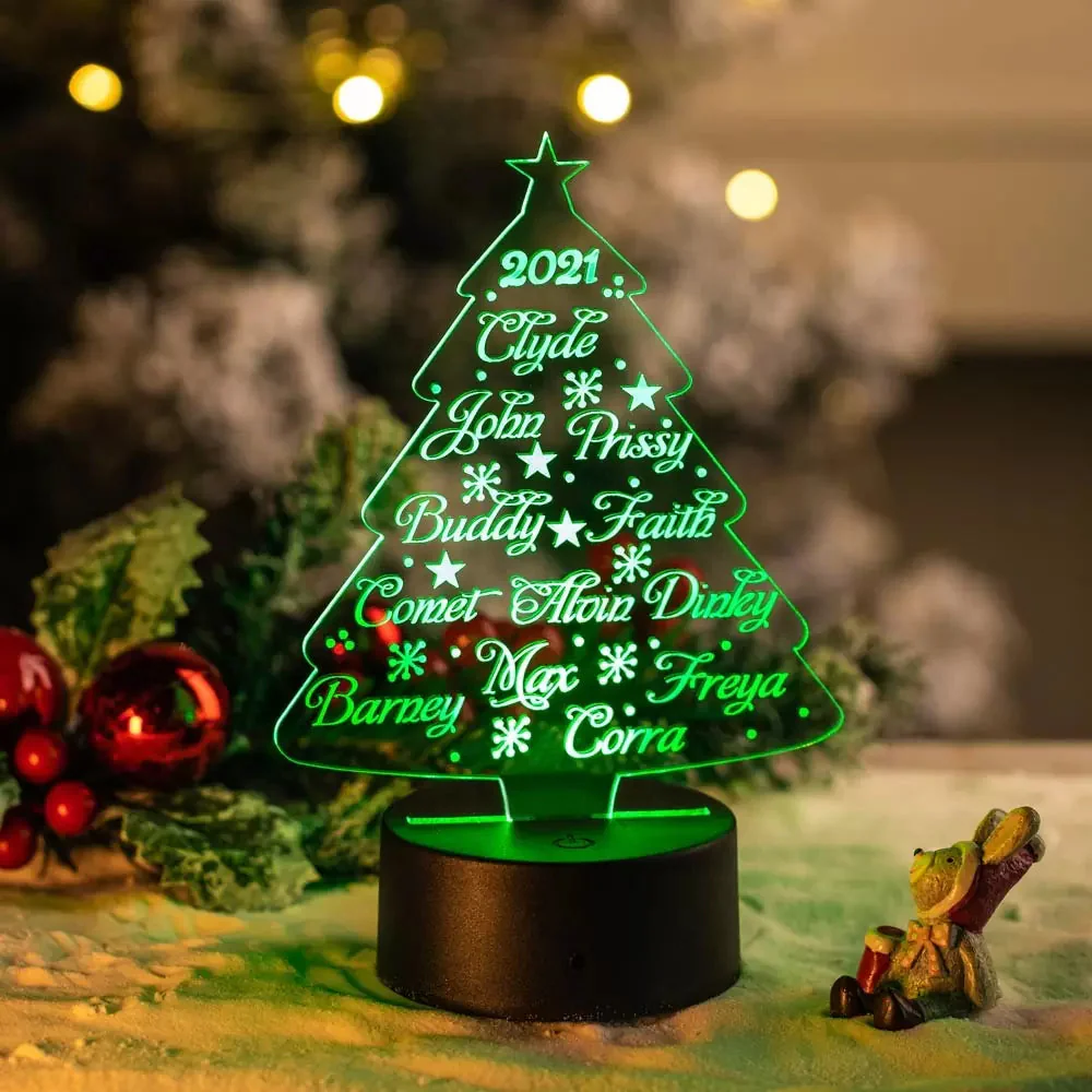 Personalized Christmas Tree Night Light-Cute Gift for Family - Image 3