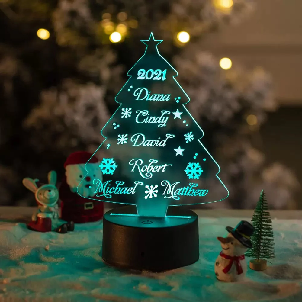 Personalized Christmas Tree Night Light-Cute Gift for Family - Image 4