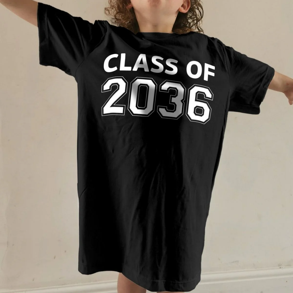 Personalized Class of 2037/2038/2039 Handprint Grow With Me Pure Cotton T-Shirt - Image 4