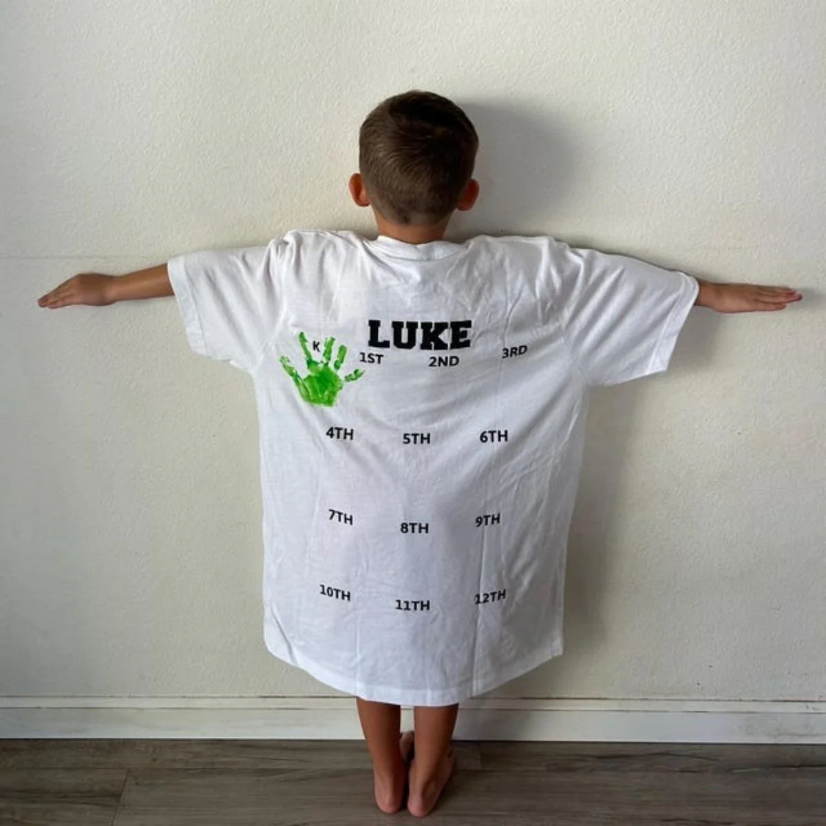 Personalized Class of 2037/2038/2039 Handprint Grow With Me Pure Cotton T-Shirt - Image 8