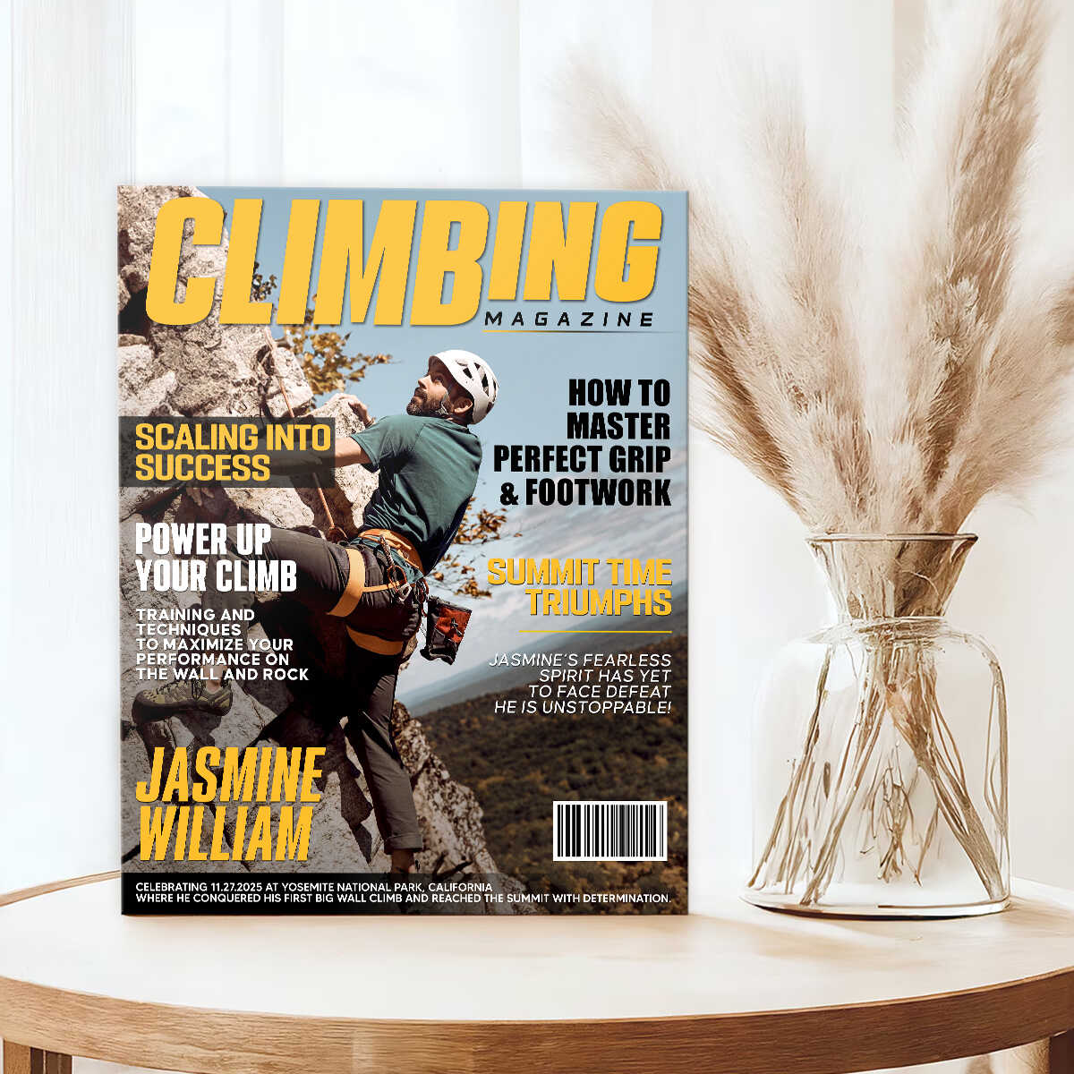 Personalized Climbing Magazine Cover Canvas , Custom Adventure Magazine Cover, Unique Gifts For Climbing Lover - Image 4
