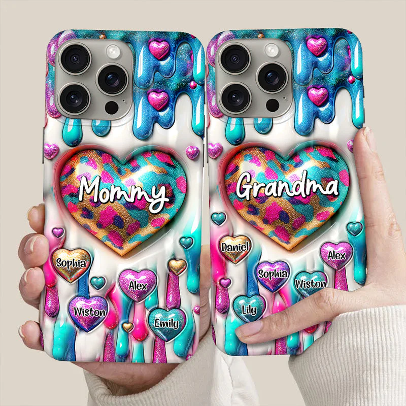 Personalized Coloful Sweet Heart Dripping Background Phone Case - Image 4