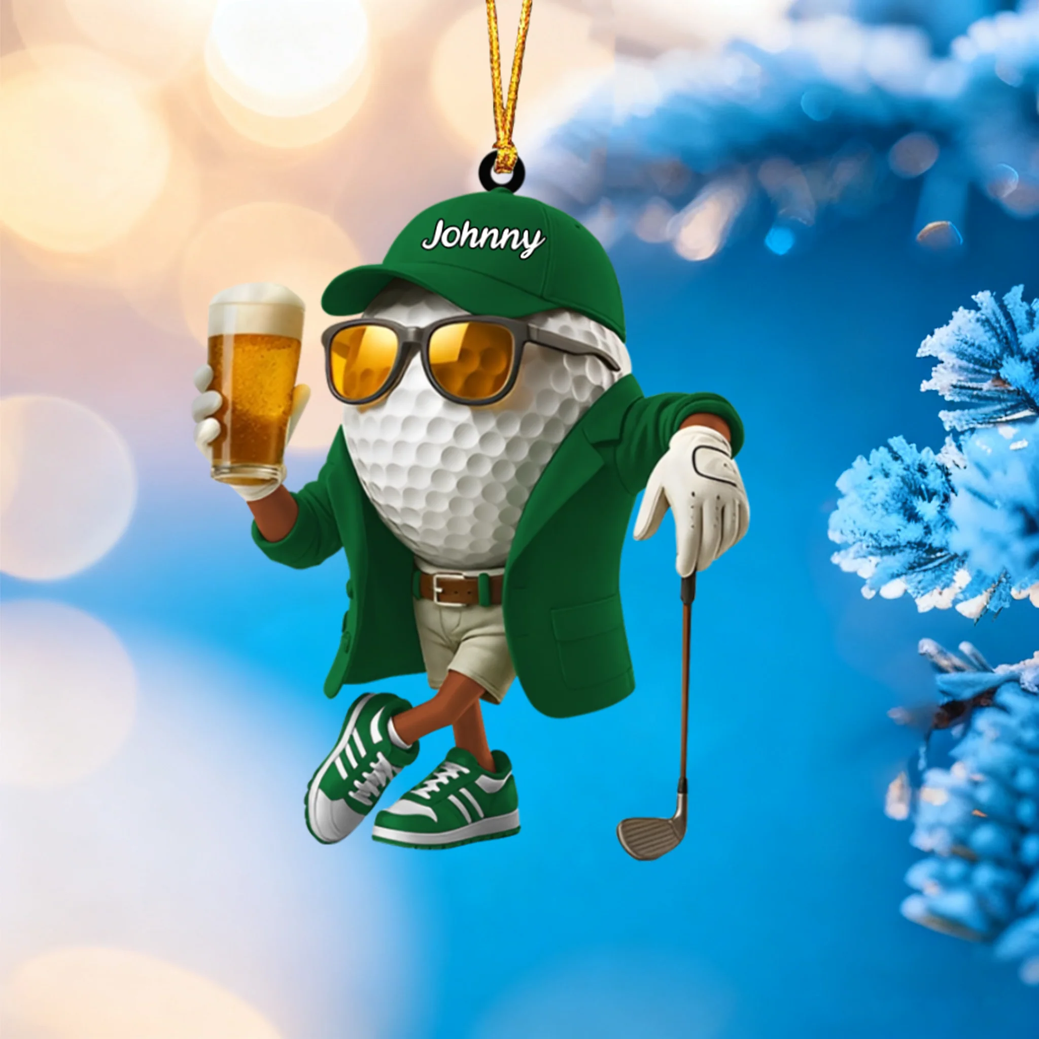 Personalized Beer Golf Ornament For Golf Lovers - Image 3
