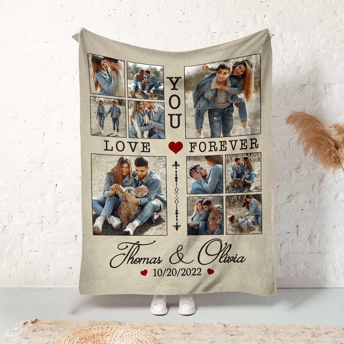 Personalized Couple Blanket With Photo, Custom Photo Blanket For Her, Picture Collage Gift For Couple, Anniversary Valentine’s Day Gifts For Her - Image 4