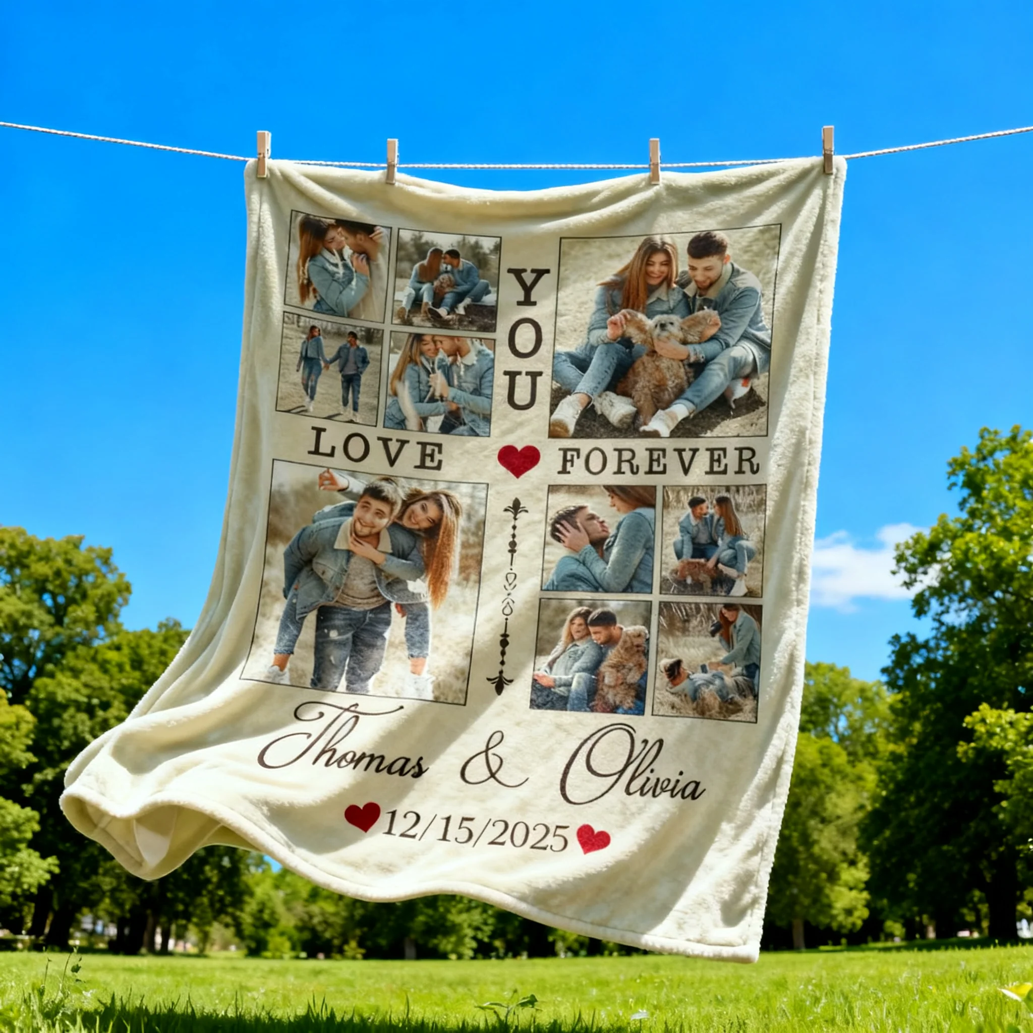 Personalized Couple Blanket With Photo, Custom Photo Blanket For Her, Picture Collage Gift For Couple, Anniversary Valentine’s Day Gifts For Her - Image 8