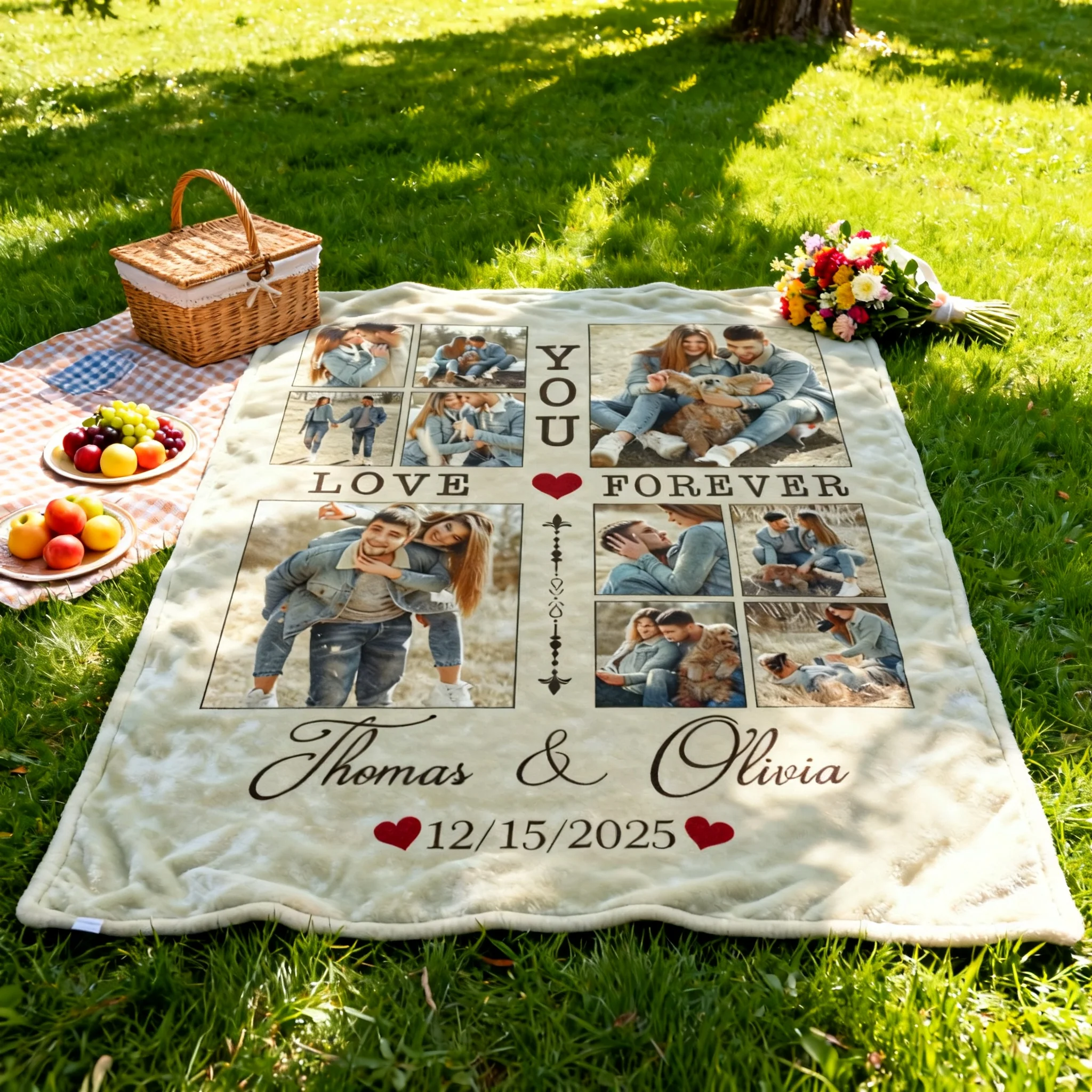 Personalized Couple Blanket With Photo, Custom Photo Blanket For Her, Picture Collage Gift For Couple, Anniversary Valentine’s Day Gifts For Her - Image 9