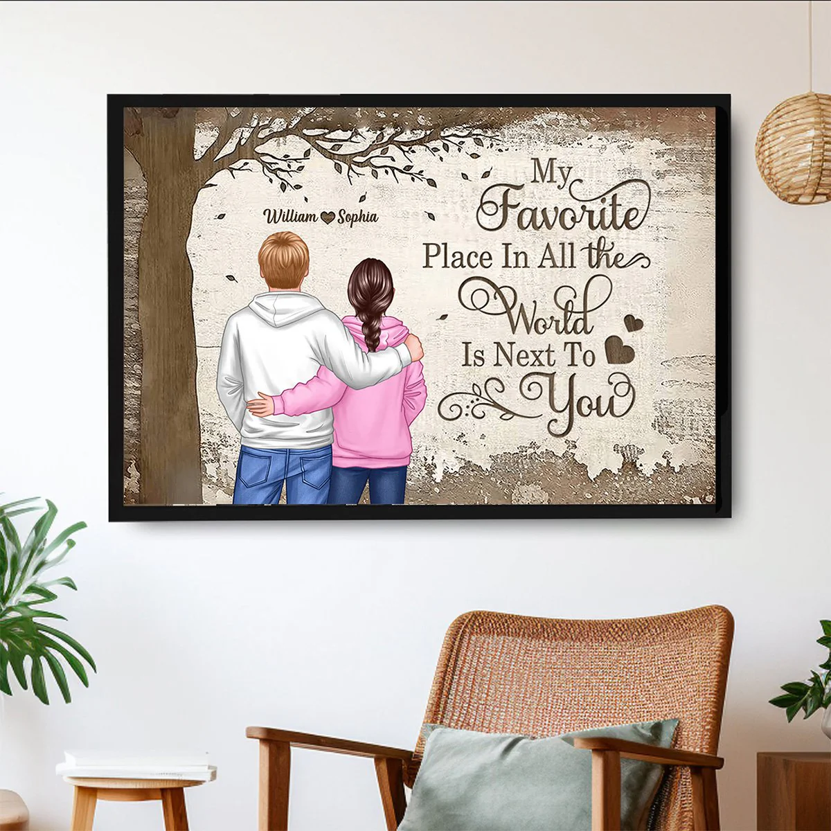 Personalized Couple Commemorative Poster -Beautiful Illustrated Poster - Perfect Gift to Convey Love and Memories - Image 5