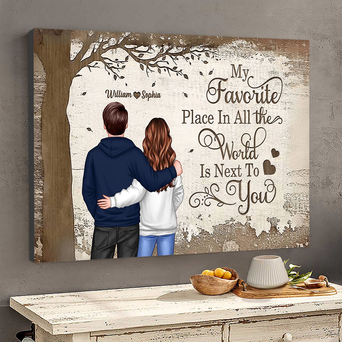 Personalized Couple Commemorative Poster -Beautiful Illustrated Poster - Perfect Gift to Convey Love and Memories - Image 6