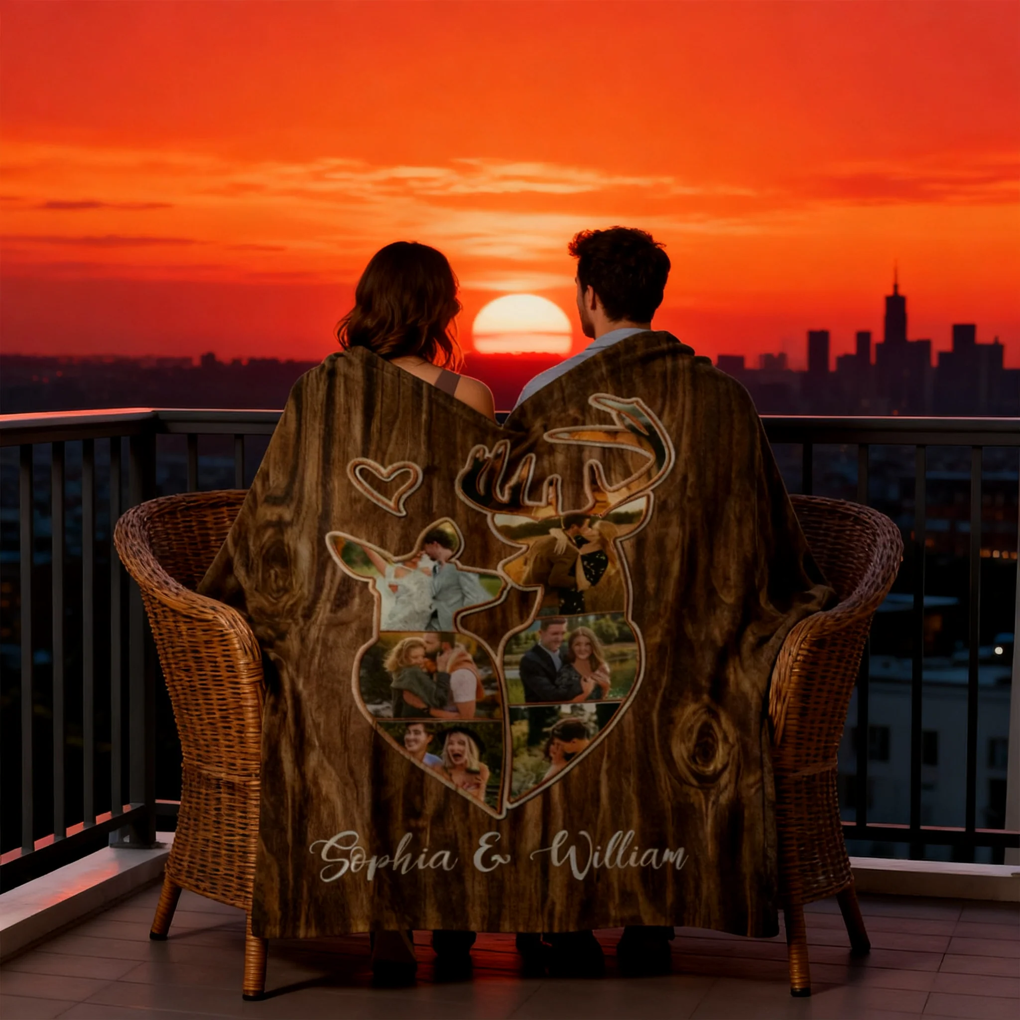 Personalized Couple Deer Hunting Memories Collage Blanket Deer Hunting Gifts For Couple - Image 2