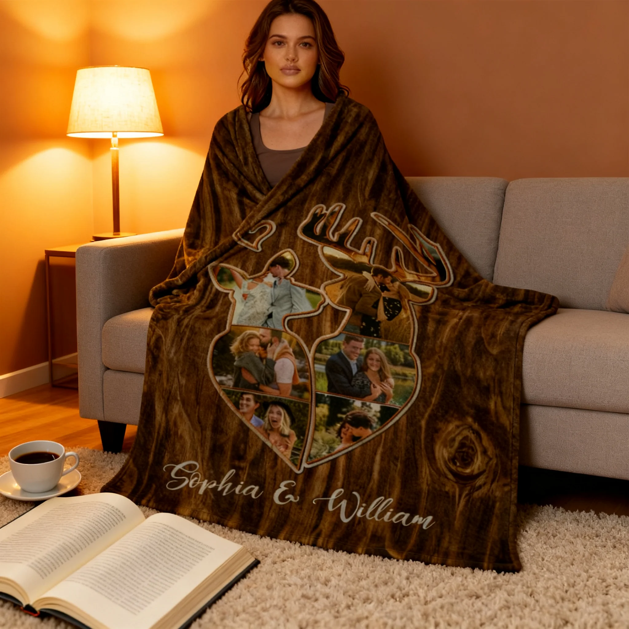 Personalized Couple Deer Hunting Memories Collage Blanket Deer Hunting Gifts For Couple - Image 3