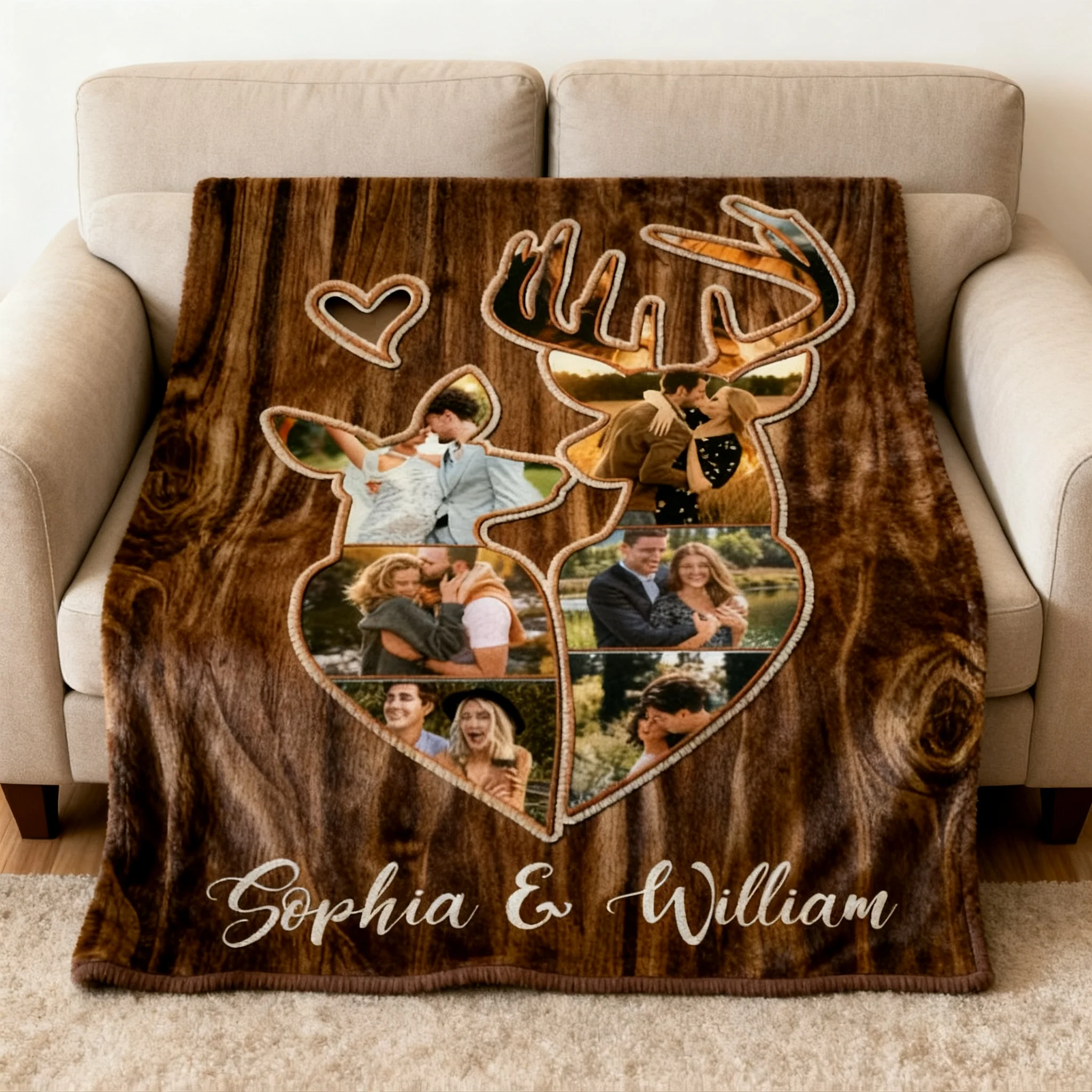 Personalized Couple Deer Hunting Memories Collage Blanket Deer Hunting Gifts For Couple - Image 7