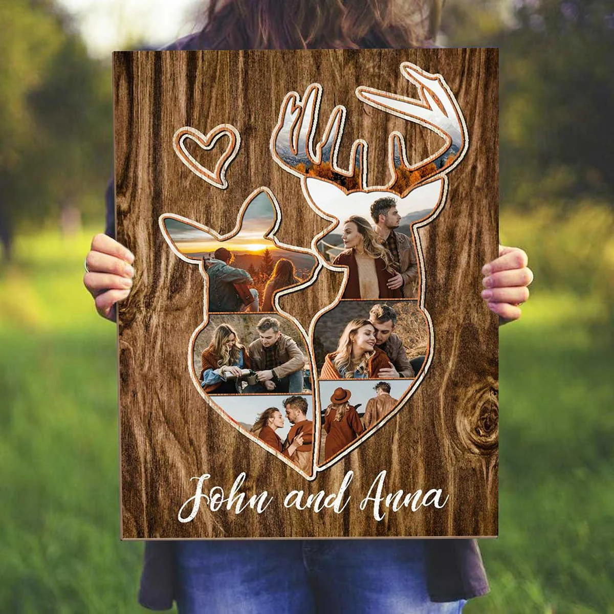 Personalized Couple Deer Hunting Memories Collage Poster, Deer Hunting Gifts For Couple - Image 3