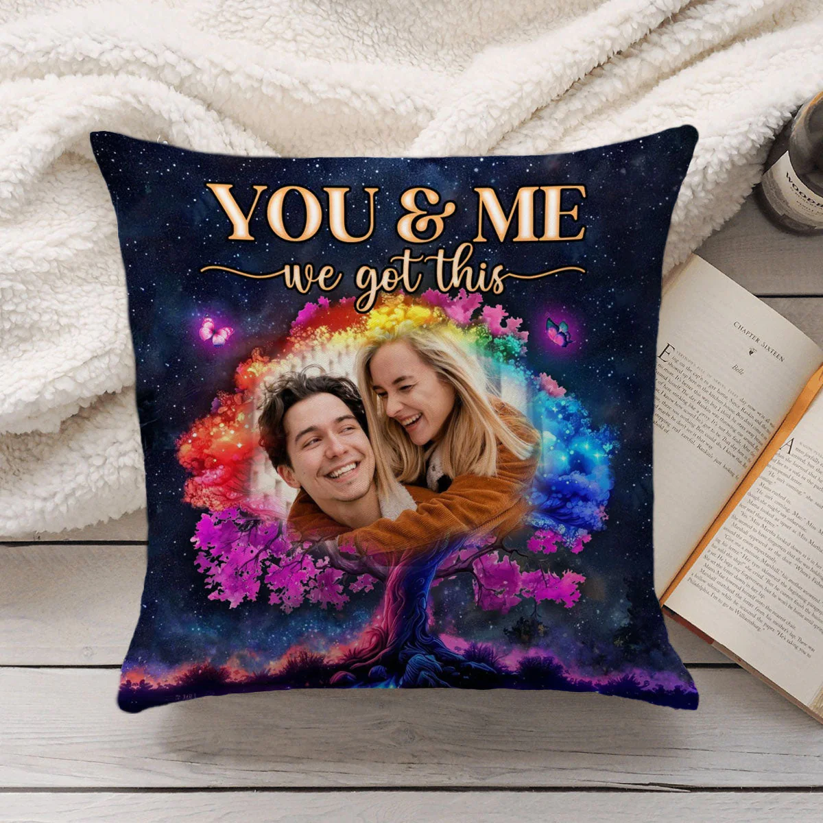 Personalized Couple Gift Custom Photo Night Sky Pillow - Image 3