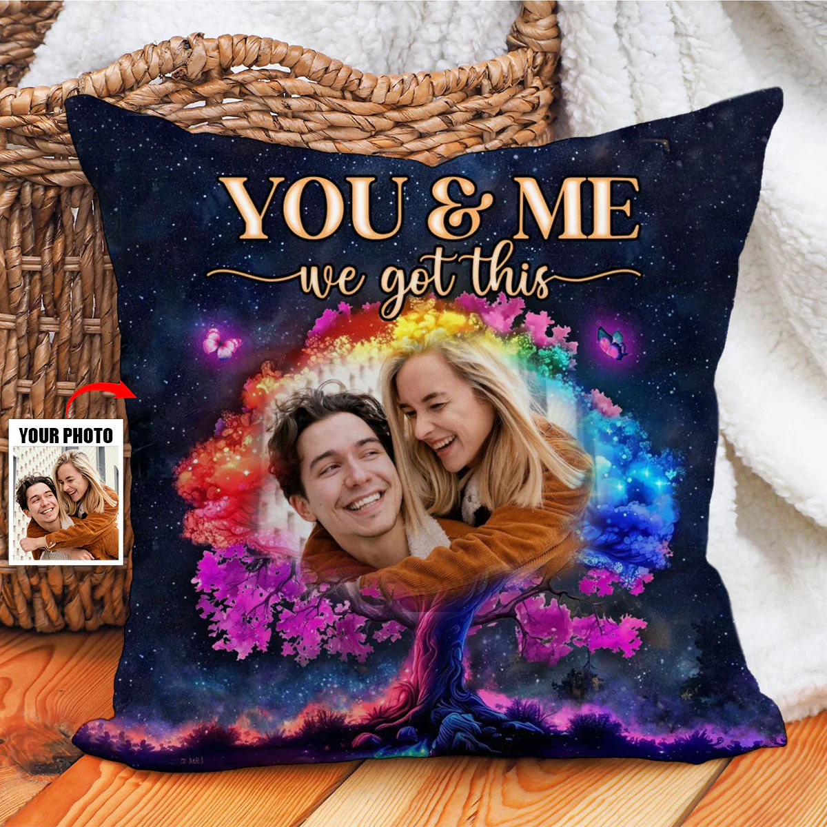 Personalized Couple Gift Custom Photo Night Sky Pillow - Image 5