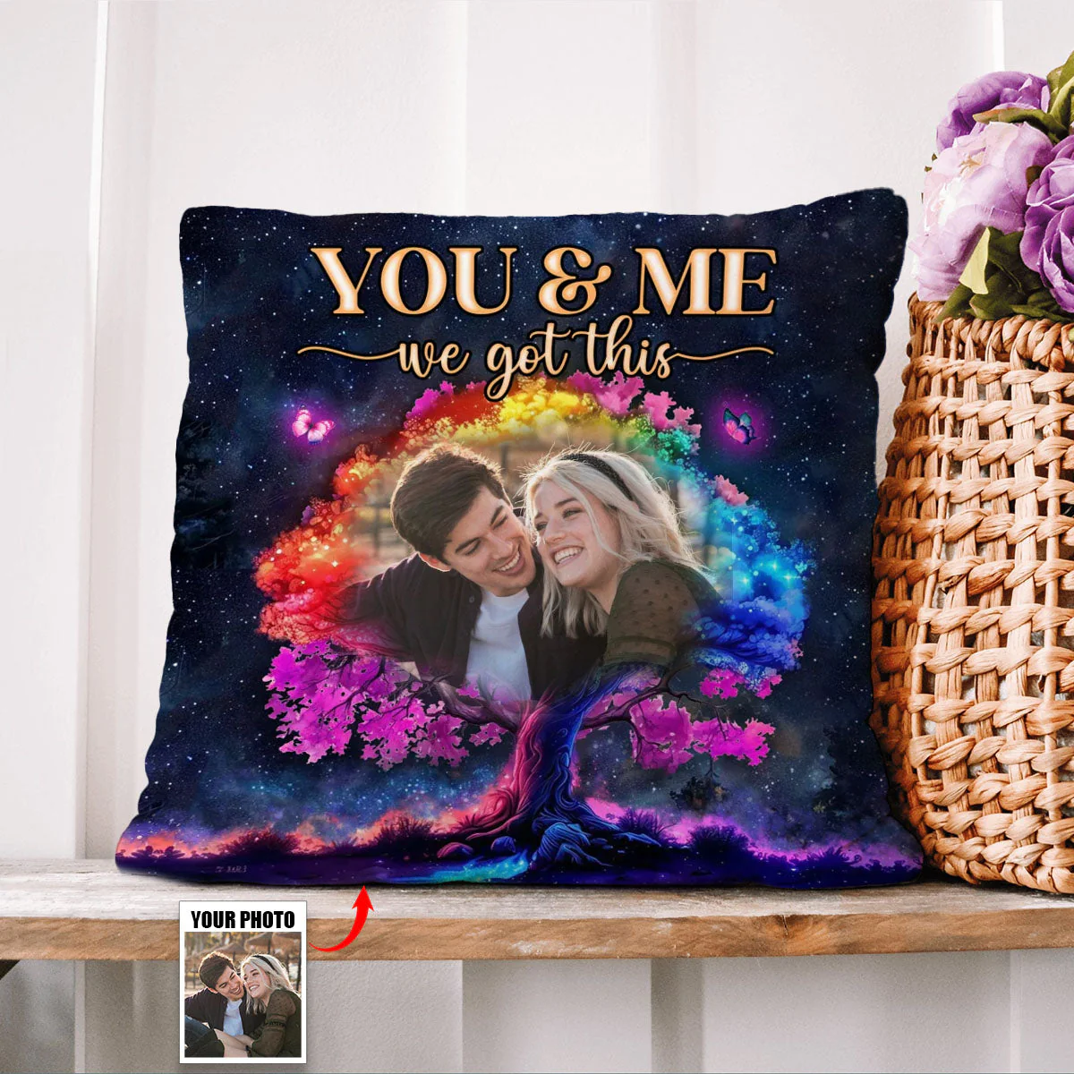 Personalized Couple Gift Custom Photo Night Sky Pillow - Image 6
