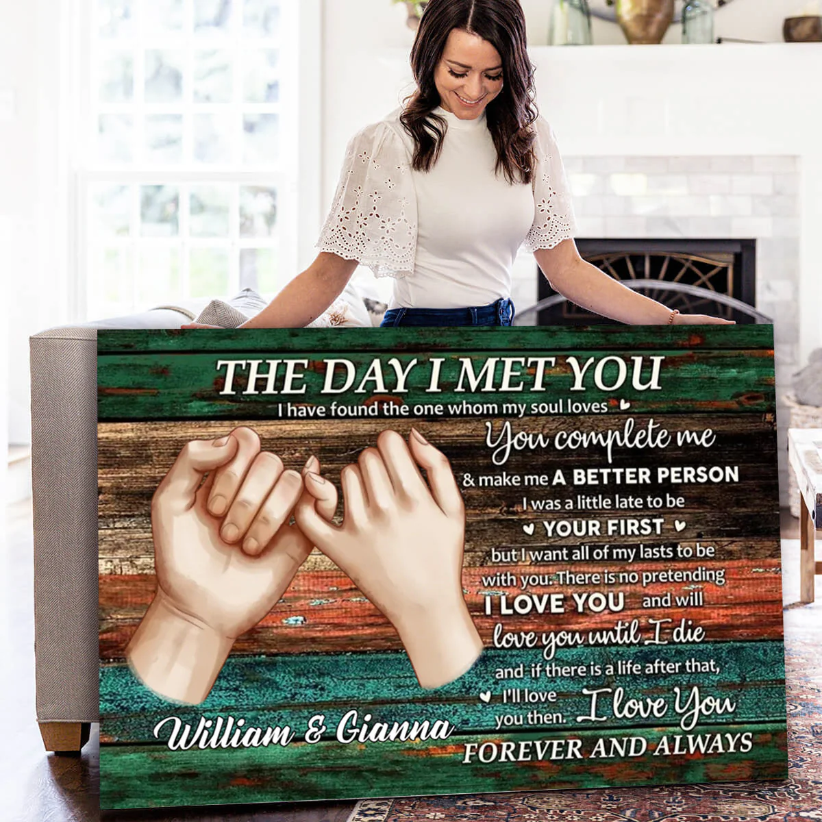 Personalized Couple Gift For Him For Her The Day I Met You Poster - Image 2
