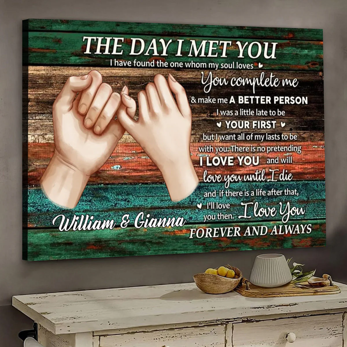 Personalized Couple Gift For Him For Her The Day I Met You Poster - Image 3