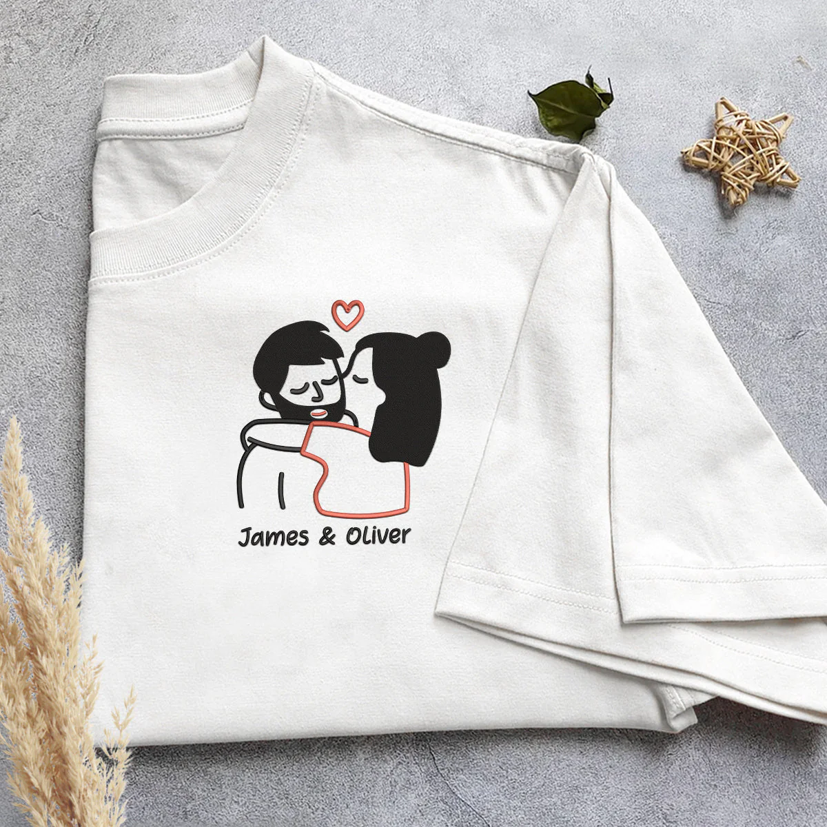 Personalized Couple Kiss T-shirt - Image 2