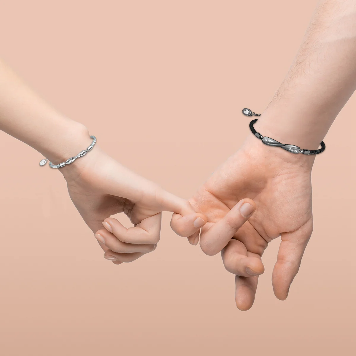 Personalized Couple Names Infinity Bracelets Set - Gift For Couple - Image 8
