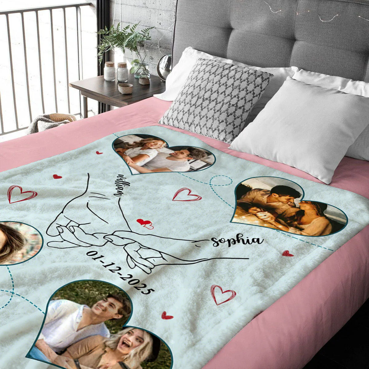 Personalized Couple Photo Blanket – Romantic Valentine Keepsake Anniversary Wedding Gift For Him Her - Image 2
