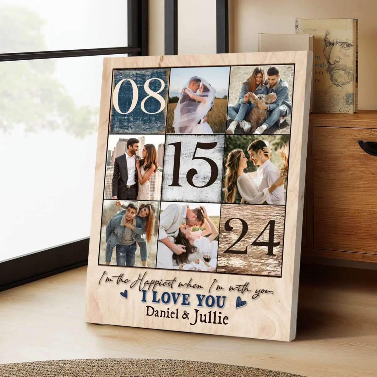 Personalized Couple Photo Collage Canvas Poster,Anniversary Gift - Image 6