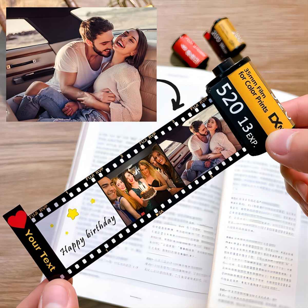 Personalized Couple Photos Film Roll Keychain - Gifts to Lover - Image 3