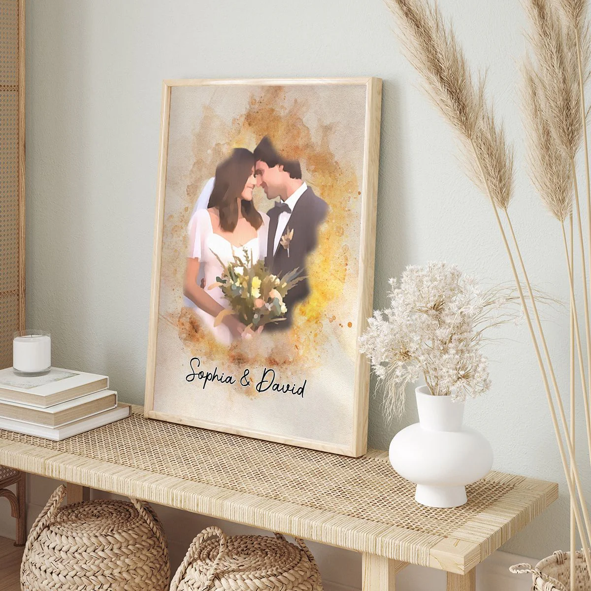 Personalized Couple Poster, couple portraits, customized wedding birthday gifts for husband and wife - Image 3