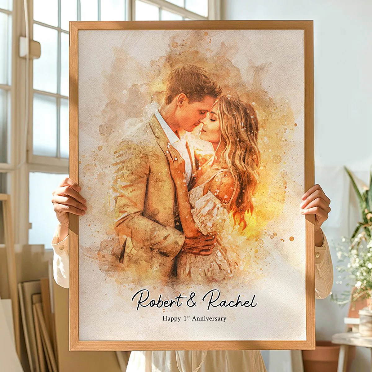 Personalized Couple Poster, couple portraits, customized wedding birthday gifts for husband and wife - Image 4