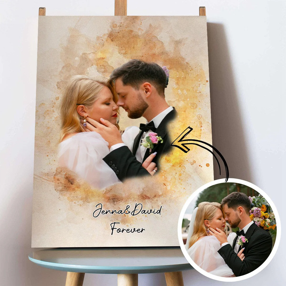 Personalized Couple Poster, couple portraits, customized wedding birthday gifts for husband and wife - Image 5