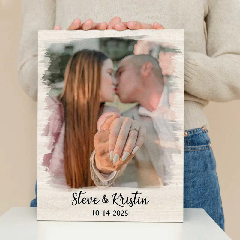 Personalized Couple Proposal Portrait Canvas Poster, Couple Proposal Gift, Engagement Gift for Him Her - Image 3