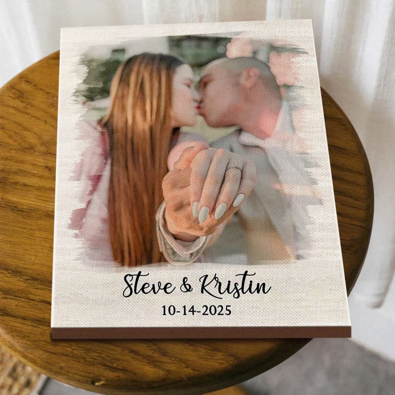 Personalized Couple Proposal Portrait Canvas Poster, Couple Proposal Gift, Engagement Gift for Him Her - Image 4