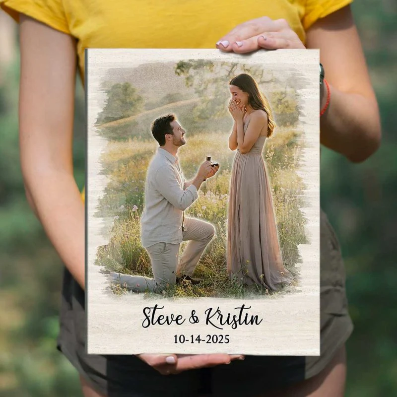 Personalized Couple Proposal Portrait Canvas Poster, Couple Proposal Gift, Engagement Gift for Him Her - Image 5