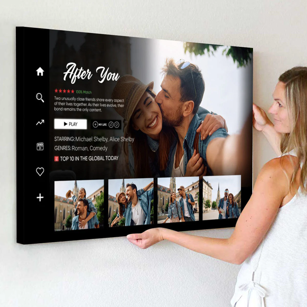 Personalized Couple Movie Landscape Canvas Poster, Gift for Couples Anniversary Movie Poster - Image 5