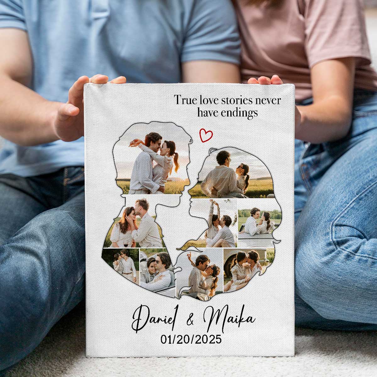 Personalized Couples Canvas Art, Gift For Husband Wife, Couples Wall Art For Bedroom, Wedding Engagement Gift For Couple - Image 5