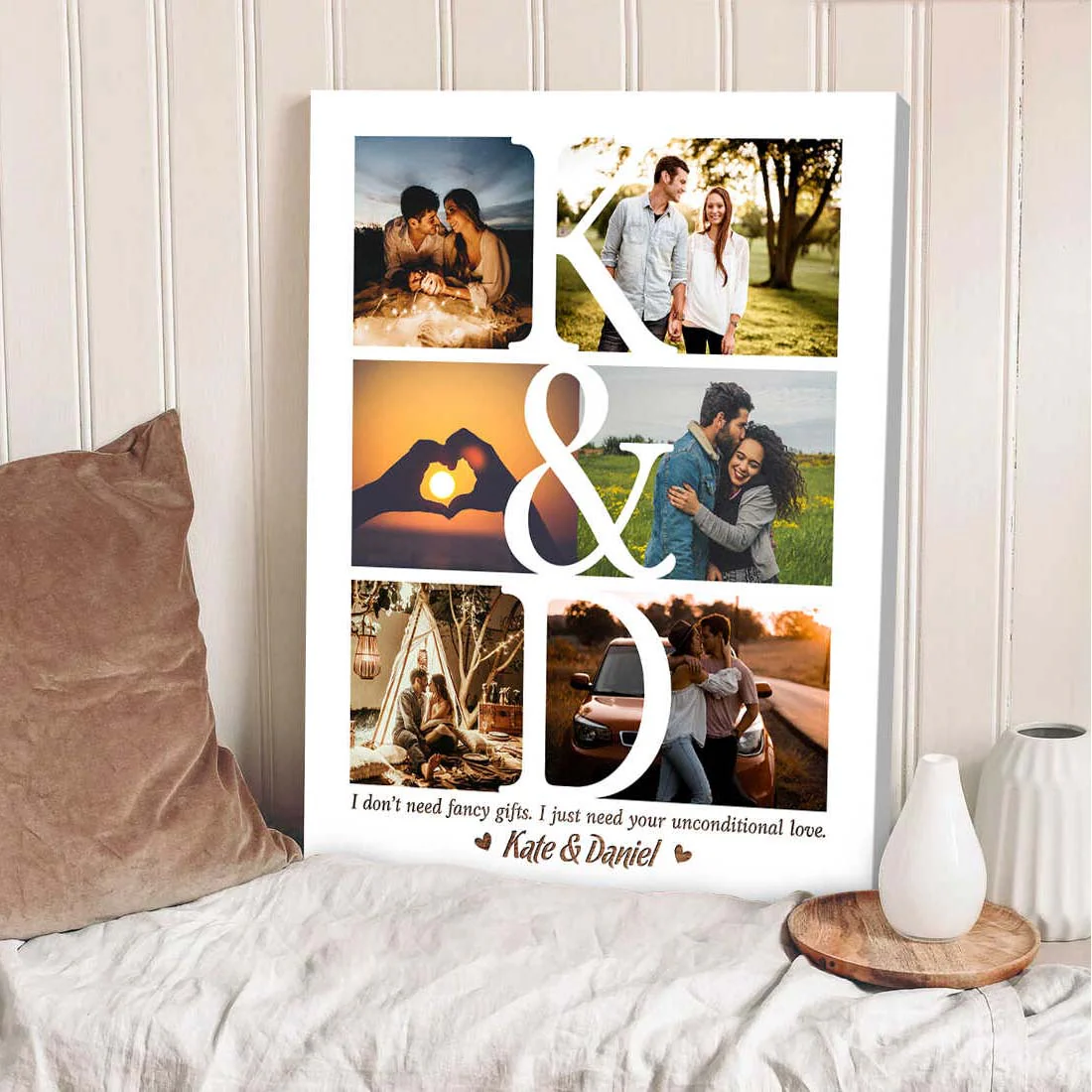 Personalized Couples Canvas Print, Photo Collage Gift For Couple, Engagement Gift - Image 4