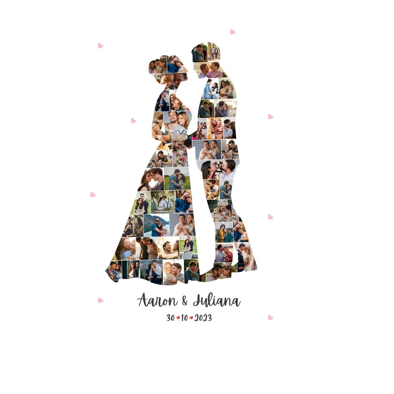 Personalized Couples Photo Collage Canvas Poster, Valentine’s Day Gift, Anniversary DIY - Image 3