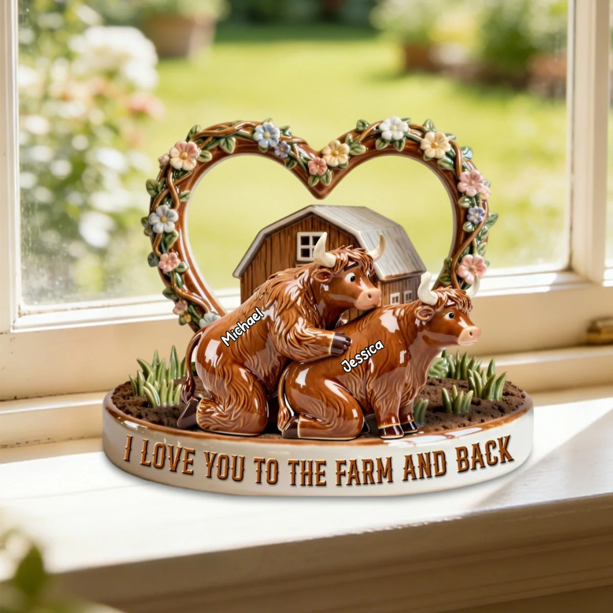 Personalized Cow Couple Farm Acrylic Plaque – Gifts For Couple - Image 2