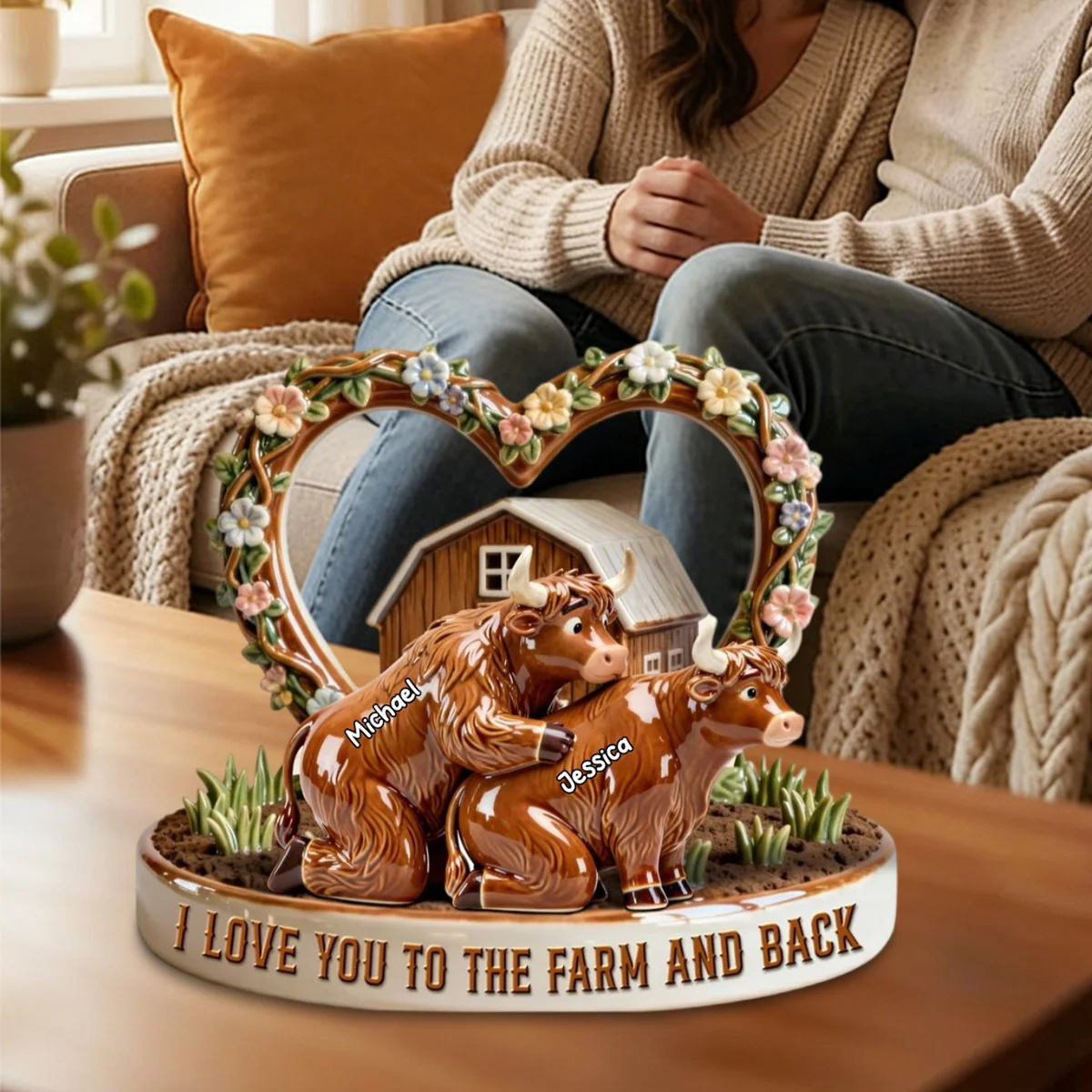 Personalized Cow Couple Farm Acrylic Plaque – Gifts For Couple - Image 3